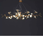 Люстра в виде золотой ветки с цветами и птичками Marvelous Garden варинант исполнения - 7 | Loft Concept в Кирове