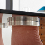 Обеденный стол со стеклянной столешницей и розовыми ножками с тканевой обивкой Wrigley варинант исполнения - 3 | Loft Concept в Кирове