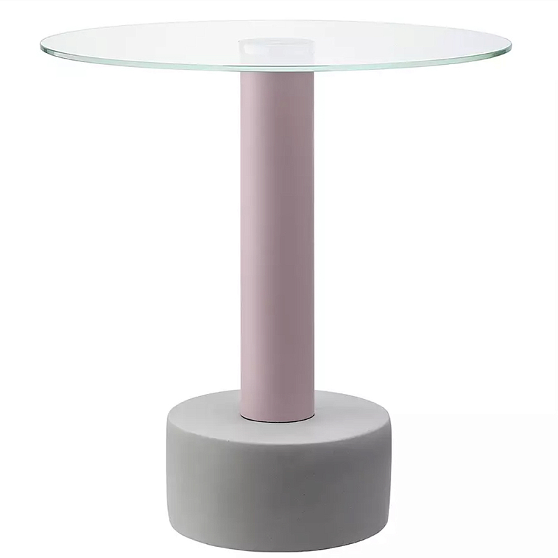 Кофейный столик с круглой прозрачной столешницей на розовом основании Round Table Розовый Синий Прозрачный Кофейный столик с круглой прозрачной столешницей на розовом основании Round Table Розовый Синий Прозрачный в Кирове | Loft Concept