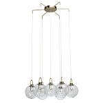 Люстра с 7-ю плафонами из прозрачного стекла в форме шара Orb Cascade  варинант исполнения - 4 | Loft Concept в Кирове