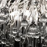 Люстра подвесная с прозрачными стеклянными подвесками в форме капель Диаметр 60 см Droplet Chandelier варинант исполнения - 17 | Loft Concept в Кирове