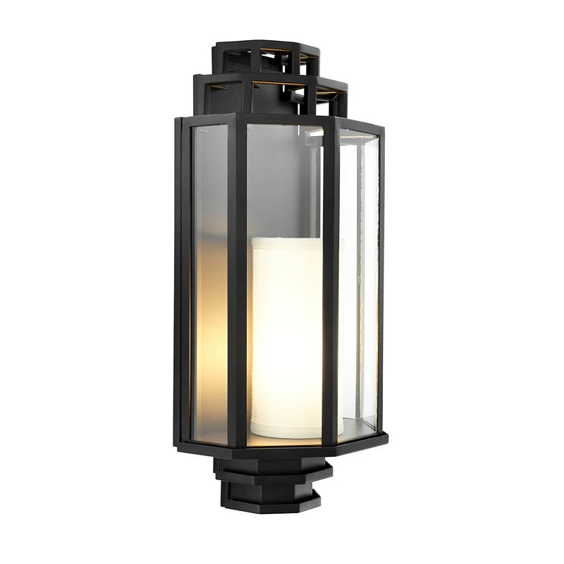 Бра Wall Lamp Monticello Черный Прозрачное Стекло Бежевый в Кирове | Loft Concept 