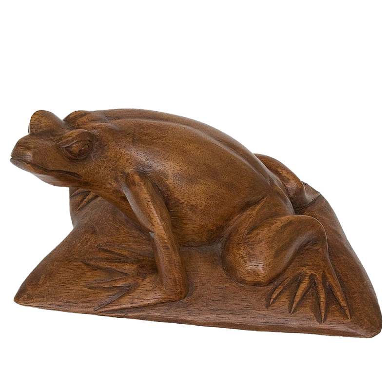 Статуэтка деревянная в виде лягушки Frog on a Rock Коричневый Статуэтка деревянная в виде лягушки Frog on a Rock Коричневый в Кирове | Loft Concept