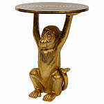 Столик с подстольем в виде обезьянки Bombay Gold варинант исполнения - 1 | Loft Concept в Кирове