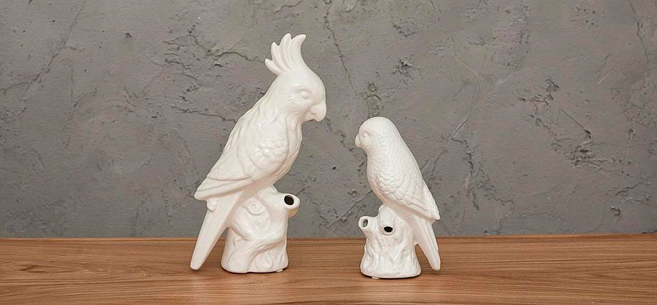 Фигурка керамика белый попугай Small Parrot Фигурка керамика белый попугай Small Parrot - Loft-Concept в Кирове