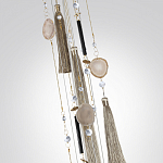 Люстра подвесная с 8-ю шарообразными плафонами из белого стекла с подвесками из камня и кисточками Agatelle варинант исполнения - 7 | Loft Concept в Кирове