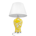 Настольная лампа желтая с изображением белых птиц Flight Among Acacia варинант исполнения - 3 | Loft Concept в Кирове