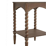 Приставной столик деревянный с резными ножками и нижней полкой Vintage Side Table Brown Wood варинант исполнения - 1 | Loft Concept в Кирове
