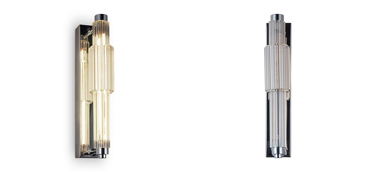 Бра с вертикальным узким плафоном Fuse Crystal Beige Бра с вертикальным узким плафоном Fuse Crystal Beige - Loft-Concept в Кирове