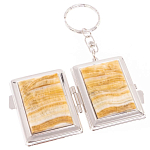 Зеркало брелок складное двухстороннее из натурального камня Оникс Silver Stone Mirrors варинант исполнения - 2 | Loft Concept в Кирове