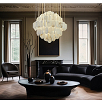 Люстра с овальными подвесками из натурального камня Spatial Composition варинант исполнения - 7 | Loft Concept в Кирове