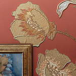 Обои с вышивкой ручной работы Deco Flowers Original colourway on wool sateen варинант исполнения - 2 | Loft Concept в Кирове