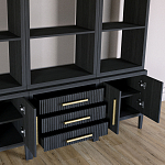 Модульный стеллаж Primo из трех составных элементов Черный дуб варинант исполнения - 5 | Loft Concept в Кирове