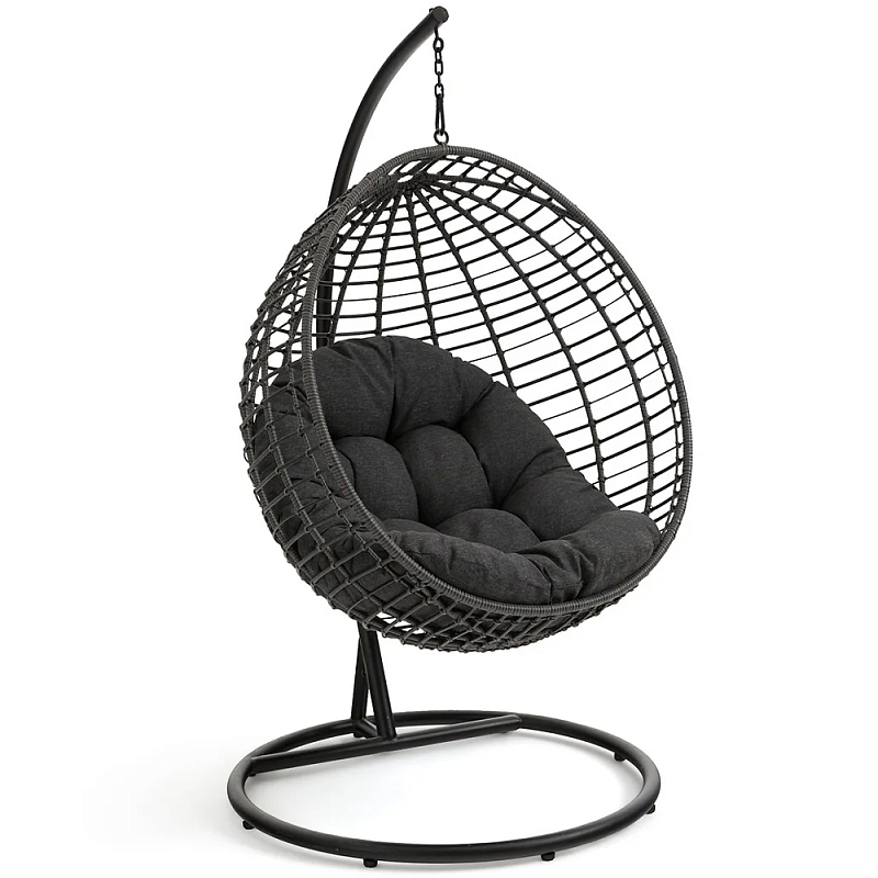 Подвесное уличное кресло Wallaker Hanging Chair Черный Подвесное уличное кресло Wallaker Hanging Chair Черный в Кирове | Loft Concept