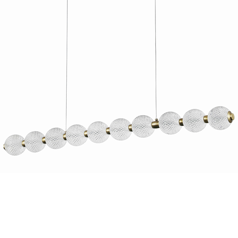 Подвесной линейный светодиодный светильник Crystal Globule Linear Hanging Lamp Прозрачный Бронза Подвесной линейный светодиодный светильник Crystal Globule Linear Hanging Lamp Прозрачный Бронза в Кирове | Loft Concept