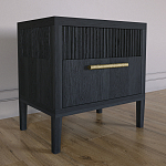 Прикроватная Тумбочка Primo с двумя ящиками Черный дуб варинант исполнения - 5 | Loft Concept в Кирове