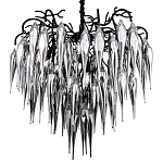 Люстра со стеклянными подвесками дымчатого цвета Ambre Glass Chandelier 80 варинант исполнения - 1 | Loft Concept в Кирове