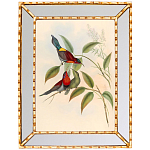 Постер с изображением птиц и цветов в зеркальной раме Blooming Birds Poster варинант исполнения - 3 | Loft Concept в Кирове