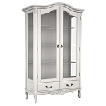 Витрина белая двухдверная с 4-мя полками и 2-мя ящиками в стиле прованс White Provence варинант исполнения - 1 | Loft Concept в Кирове