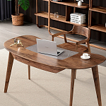 Стол рабочий округлой формы с ящиком  Working Moonnut Table варинант исполнения - 2 | Loft Concept в Кирове