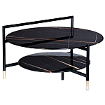 Стол журнальный круглый черный с полкой Inherence варинант исполнения - 1 | Loft Concept в Кирове
