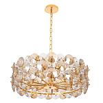 Люстра круглая золотого цвета с круглыми хрустальным элементами Solyria варинант исполнения - 3 | Loft Concept в Кирове