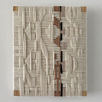 Текстильное панно ручной работы из хлопкового шнура wall panel line beige варинант исполнения - 1 | Loft Concept в Кирове