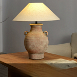 Настольная лампа керамическая с ручками и тканевым абажуром Eastern Tale варинант исполнения - 1 | Loft Concept в Кирове