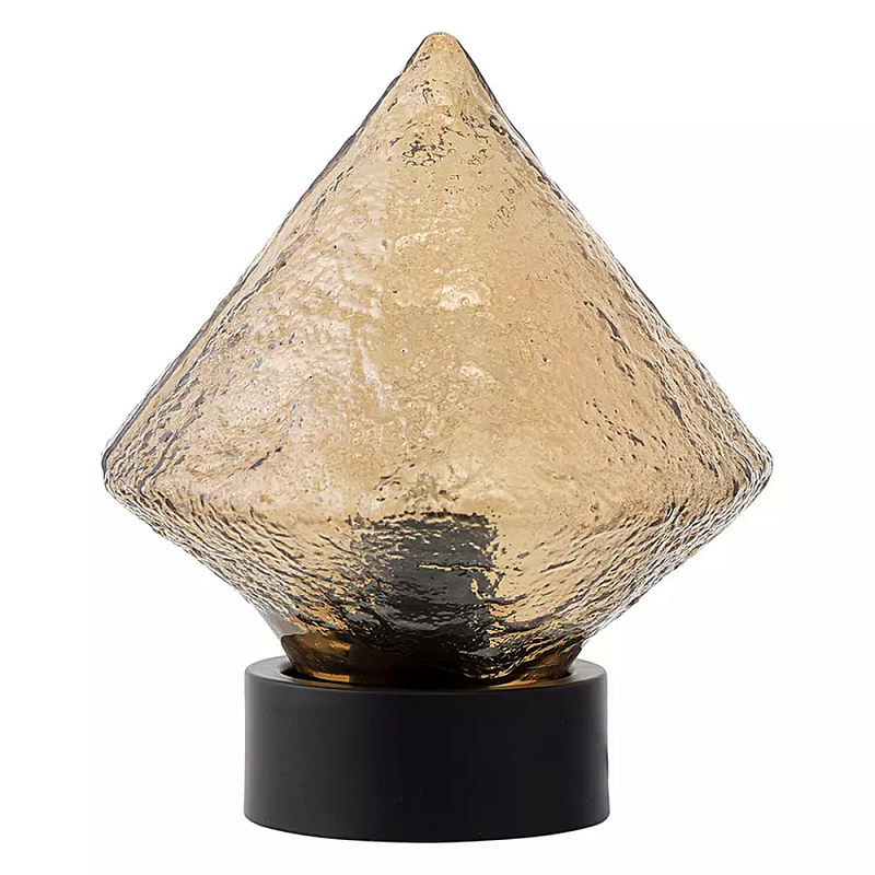 Настольный светильник с янтарным рельефным плафоном Lamp with Frozen Glass Effect Янтарный Черный Настольный светильник с янтарным рельефным плафоном Lamp with Frozen Glass Effect Янтарный Черный в Кирове | Loft Concept