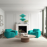 Подвесной вязаный бирюзовый светильник «Звезда Востока 02» варинант исполнения - 1 | Loft Concept в Кирове