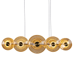 Люстра подвесная светодиодная со стеклянными плафонами янтарного цвета в форме дисков Savio Glass Disc варинант исполнения - 1 | Loft Concept в Кирове