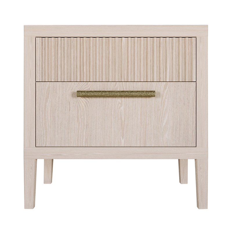 Прикроватная Тумбочка Primo с двумя ящиками Светлый дуб Древесина Золотой в Кирове | Loft Concept 