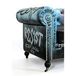 Диван в Лофт Честерфильд граффити из винтажной кожи GRAFFITI PARA Chesterfield варинант исполнения - 4 | Loft Concept в Кирове