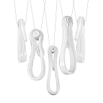 Подвесной светильник белого цвета с 6-ю изогнутыми плафонами Flow Loop варинант исполнения - 8 | Loft Concept в Кирове