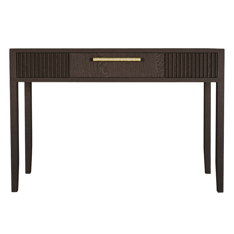 Элегантная Консоль Primo с выдвижным ящиком Темный орех Темный дуб Золотой в Кирове | Loft Concept 