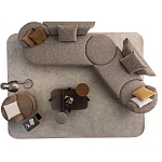 Угловой диван Calypso с поворотным механизмом и пуфом   варинант исполнения - 6 | Loft Concept в Кирове