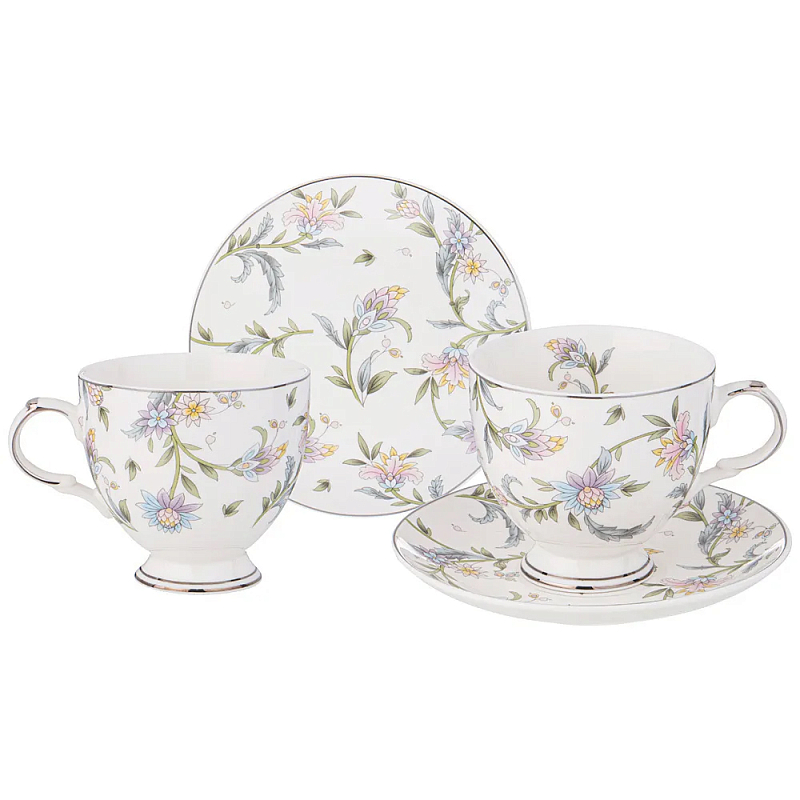 Чайный сервиз из фарфора на 2 персоны 4 предмета Tea Flower Set Мульти Чайный сервиз из фарфора на 2 персоны 4 предмета Tea Flower Set Мульти в Кирове | Loft Concept