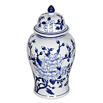 Ваза с крышкой и синим цветочным узором Blue & White Ornament  варинант исполнения - 1 | Loft Concept в Кирове