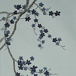 Обои ручная роспись Cherry Tree Original colourway on Adam Grey dyed silk варинант исполнения - 2 | Loft Concept в Кирове