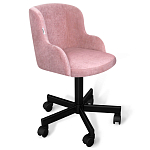 Стул с мягкой розовой обивкой из велюра и подъемно-поворотным механизмом на черных колесиках Harper Pink варинант исполнения - 1 | Loft Concept в Кирове