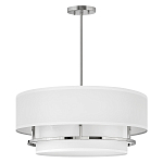 Потолочный светильник с двухслойным белым текстильным абажуром Hinkley варинант исполнения - 9 | Loft Concept в Кирове