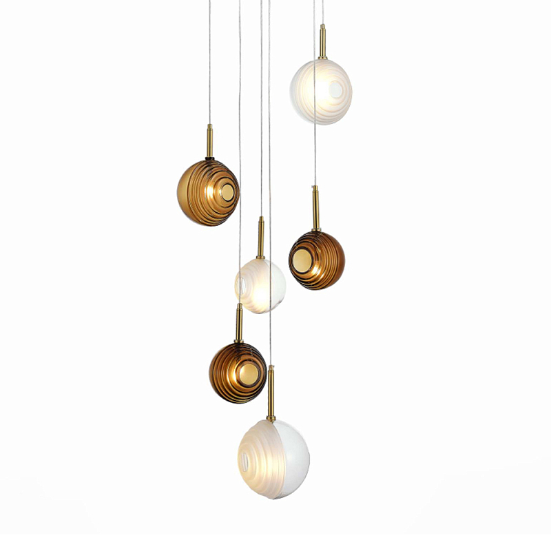 Люстра светодиодная с сферическими стеклянными плафонами Splatter  в Кирове | Loft Concept 