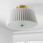 Потолочный светильник с белым плиссированным абажуром Ganglion варинант исполнения - 3 | Loft Concept в Кирове