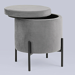 Серый пуф на черных ножках SANJAY варинант исполнения - 2 | Loft Concept в Кирове