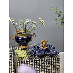 Ваза темно-синяя фарфоровая на бронзовой подставке с ажурным ободком и изогнутыми ручками Eden Garden варинант исполнения - 6 | Loft Concept в Кирове