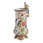 Ваза фарфоровая с птицей на бронзовой ветке и цветочной росписью Garden of Eden варинант исполнения - 2 | Loft Concept в Кирове