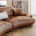 Диван кожаный с каркасом из массива дерева Medieval Furniture варинант исполнения - 6 | Loft Concept в Кирове