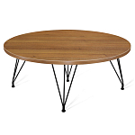 Стол журнальный c коричневой круглой столешницей на четырех черных ножках Charm Coffee Table варинант исполнения - 1 | Loft Concept в Кирове