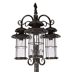 Уличный фонарь с тремя стеклянными плафонами и коваными элементами Elysian Lanterns варинант исполнения - 4 | Loft Concept в Кирове