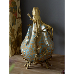 Чаша голубого цвета с оранментом и и бронзовыми фигурами леопардов Eden Garden варинант исполнения - 10 | Loft Concept в Кирове